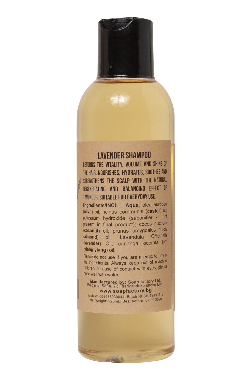 Soapfactory Lavendel Shampoo - til sensitiv hovedbund og skæl eksem